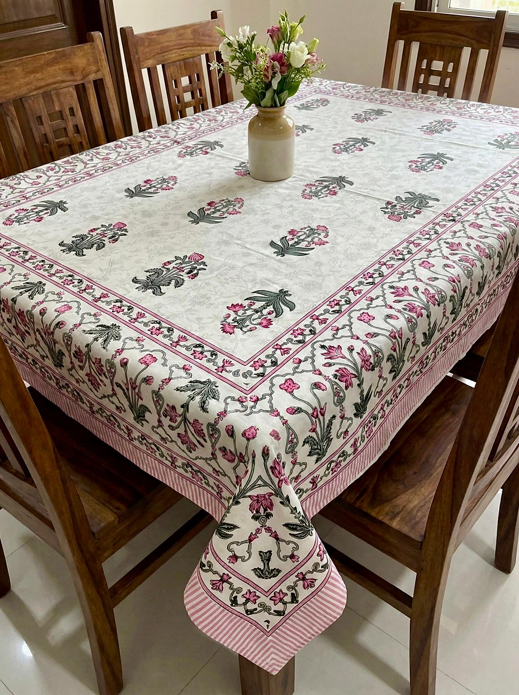 Pure cotton printed 6 seater dining table cover (60x90 inches)