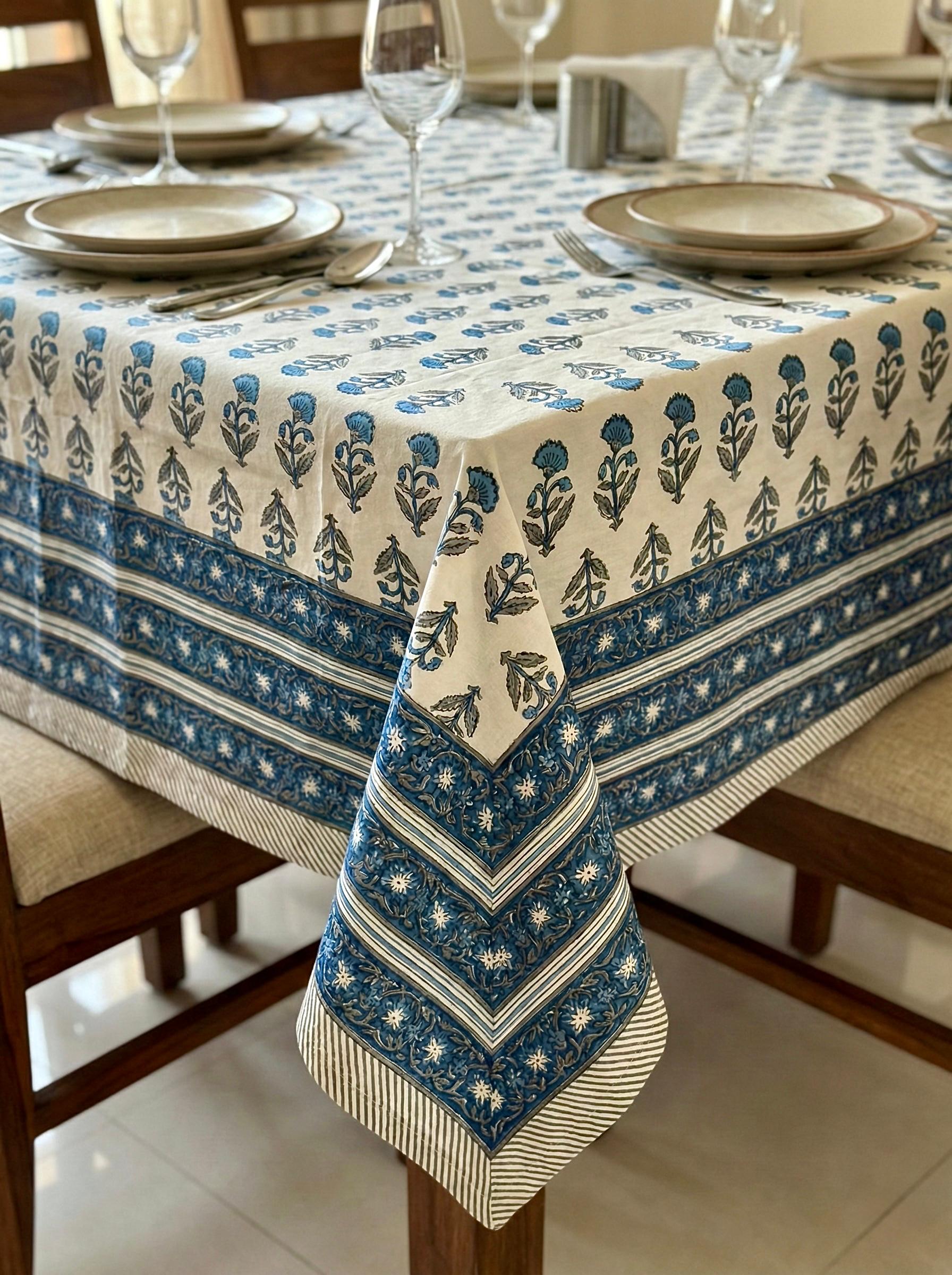 Pure cotton printed 6 seater dining table cover (60x90 inches)