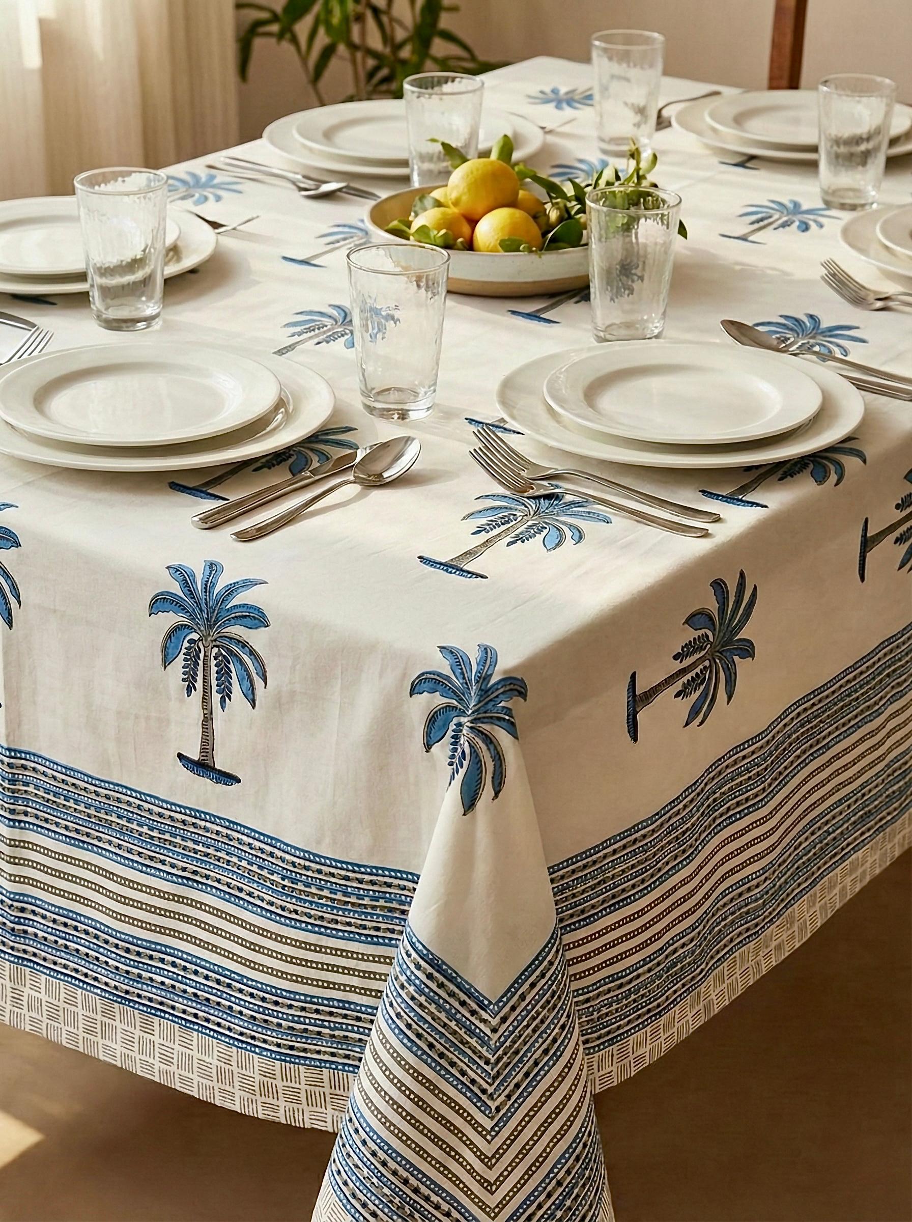 Pure cotton printed 6 seater dining table cover (60x90 inches)