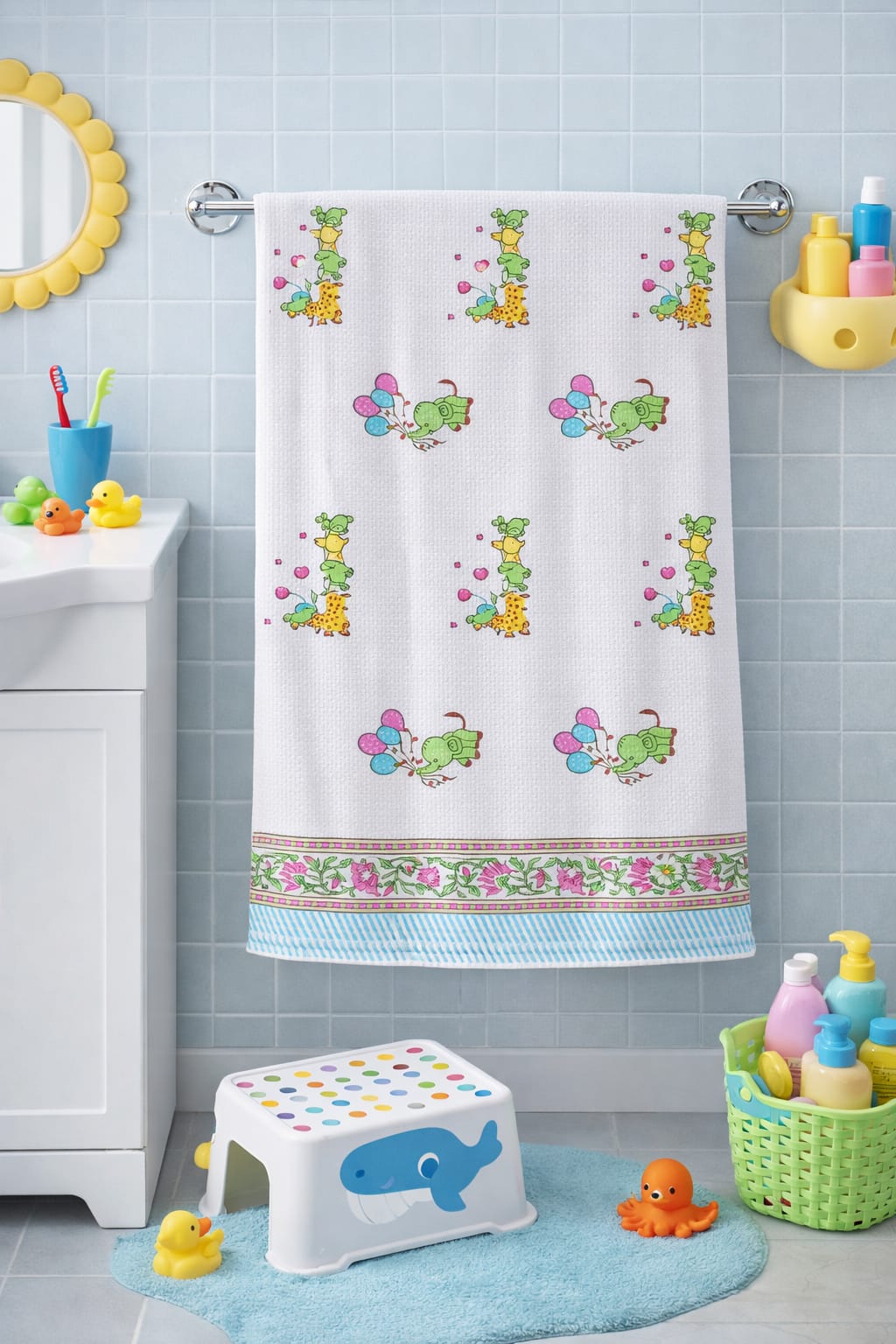 Kids waffled pure cotton bath towel 30 x 60 inches