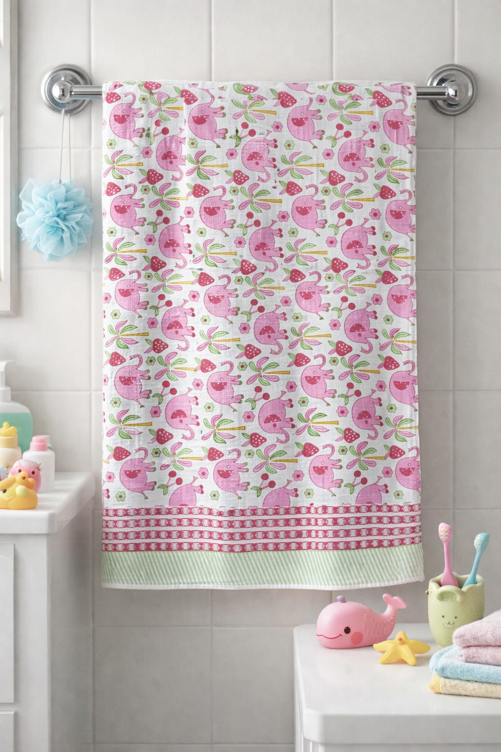 Kids waffled pure cotton bath towel 30 x 60 inches