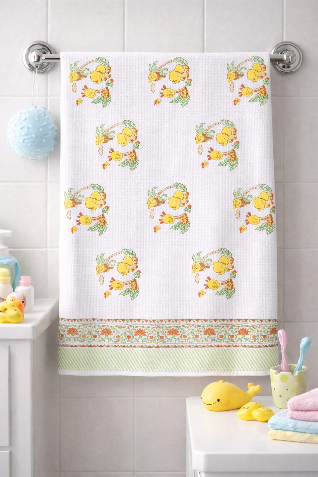 Kids waffled pure cotton bath towel 30 x 60 inches