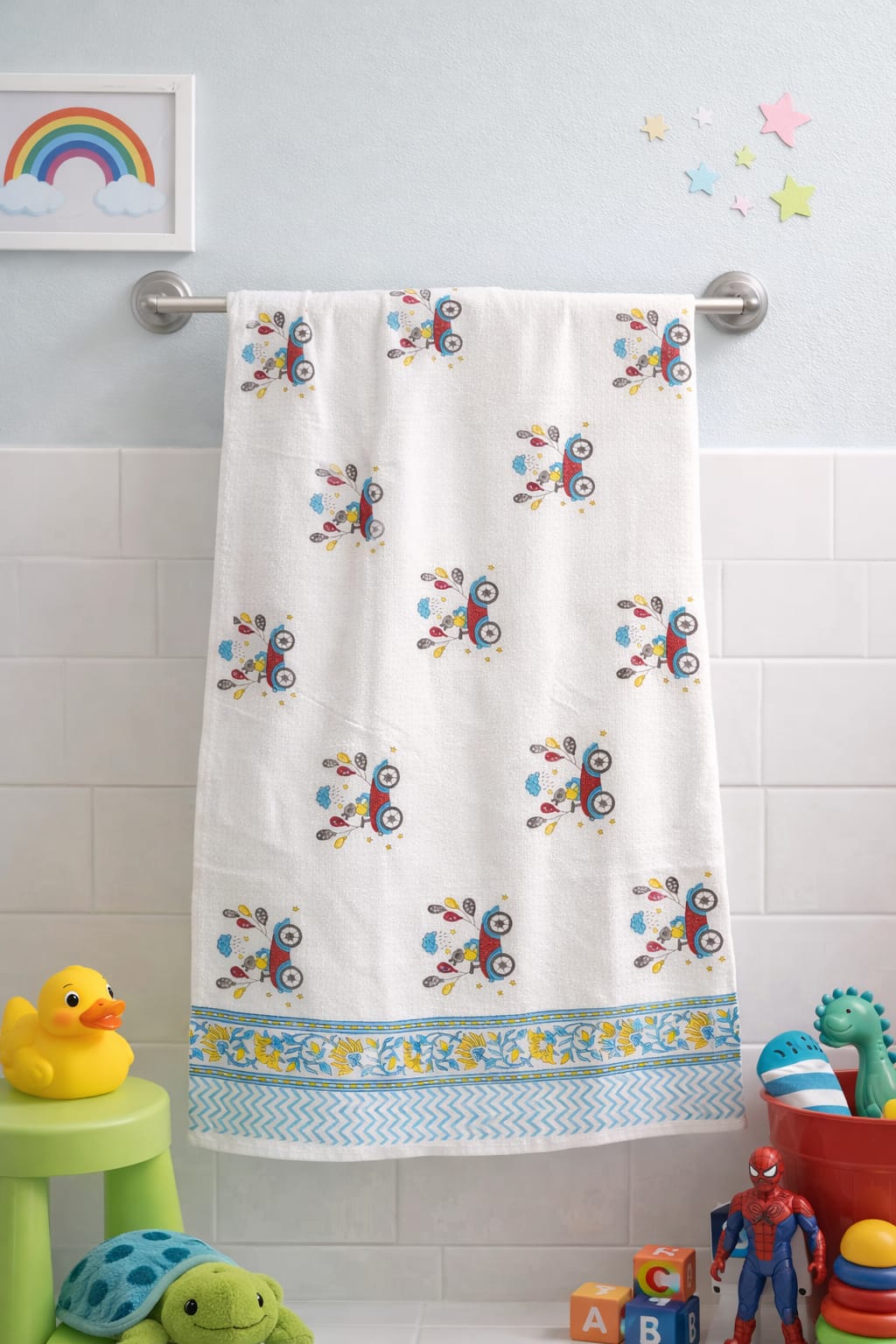 Kids waffled pure cotton bath towel 30 x 60 inches