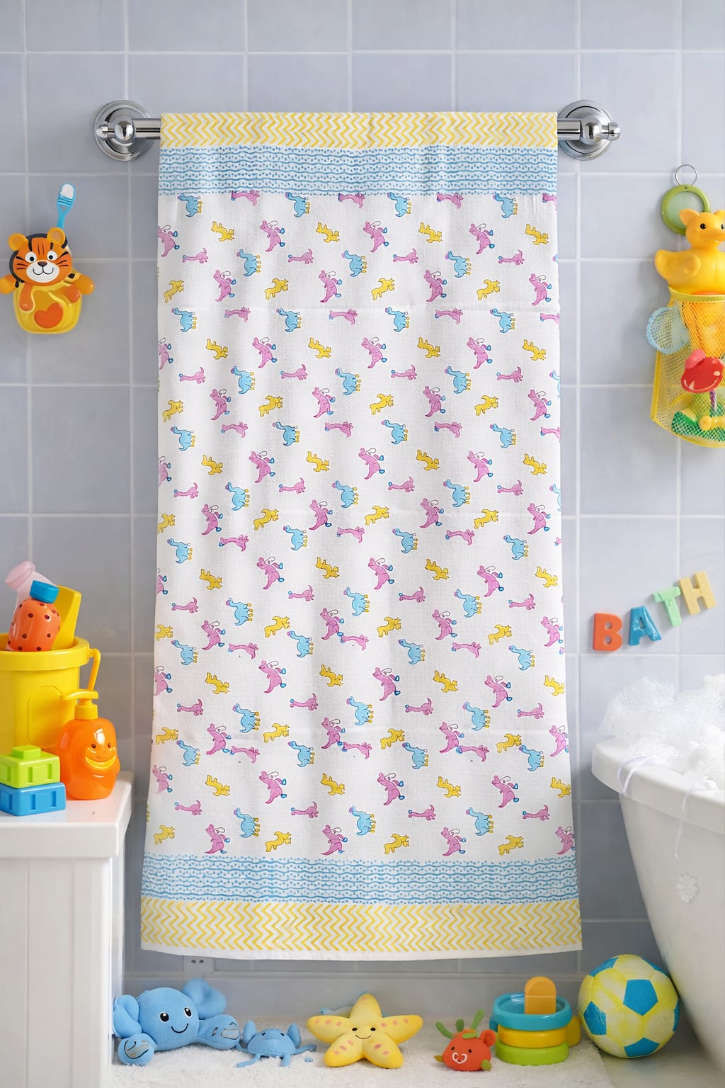 Kids waffled pure cotton bath towel 30 x 60 inches