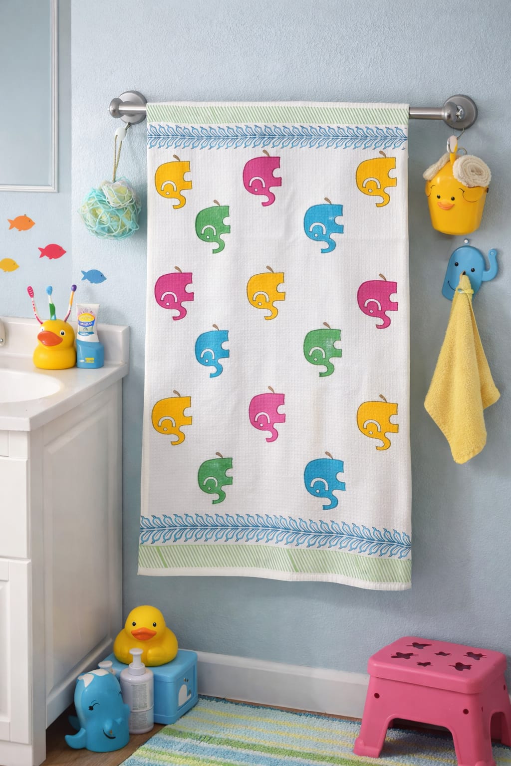 Kids waffled pure cotton bath towel 30 x 60 inches