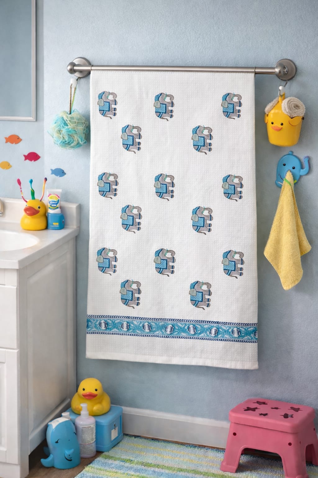 Kids waffled pure cotton bath towel 30 x 60 inches