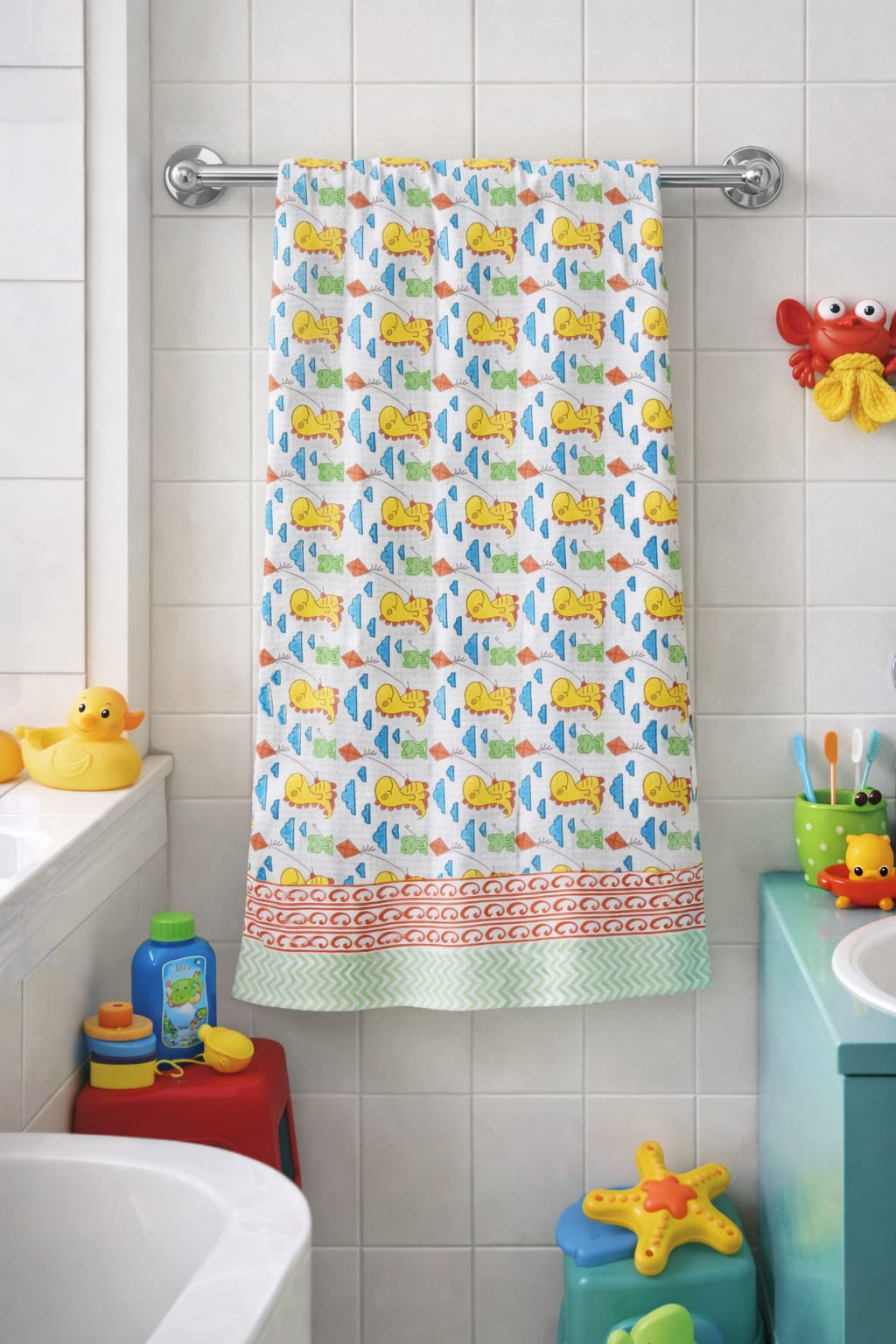 Kids waffled pure cotton bath towel 30 x 60 inches