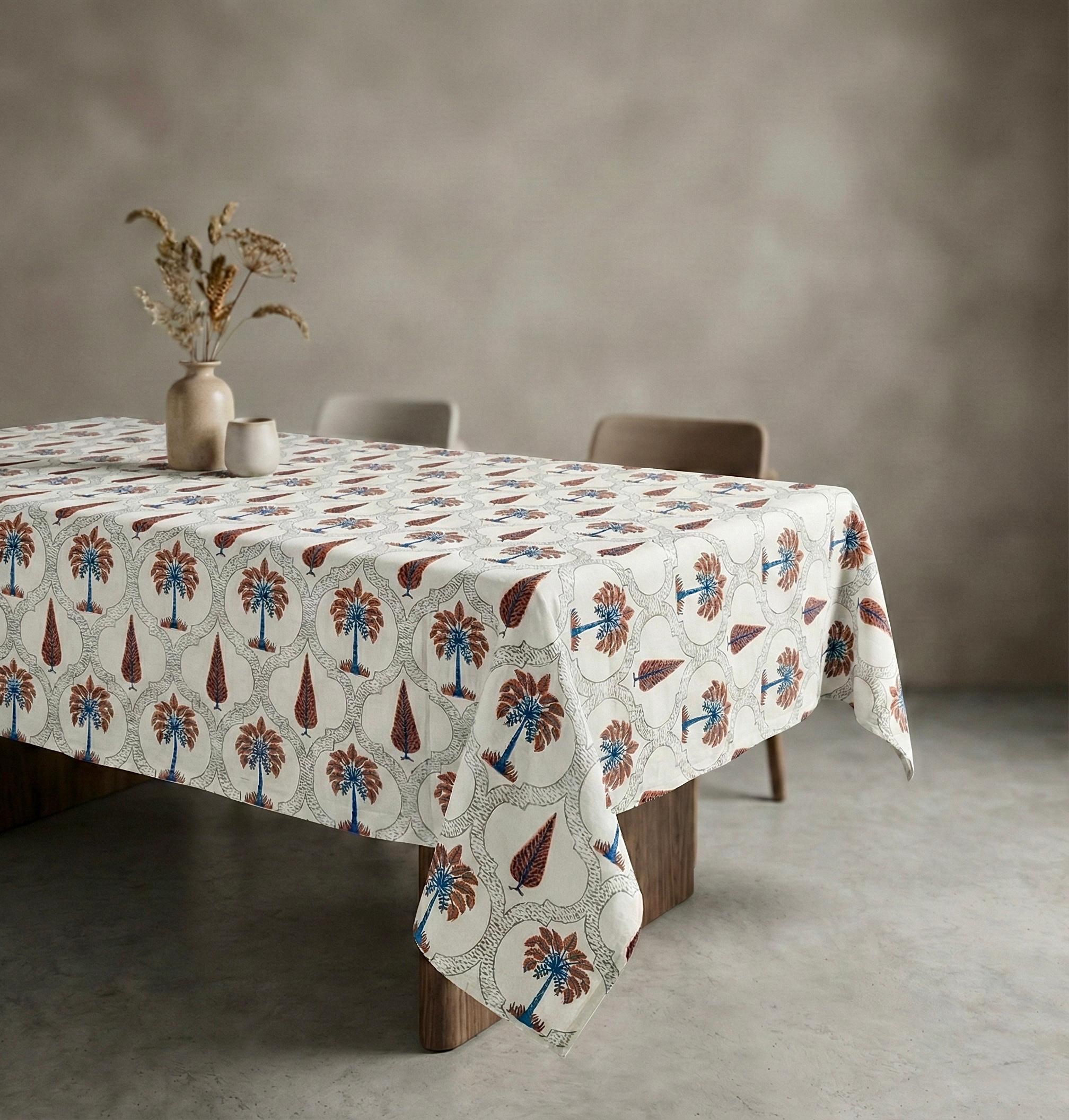 Pure cotton printed 6 seater dining table cover (60x90 inches)