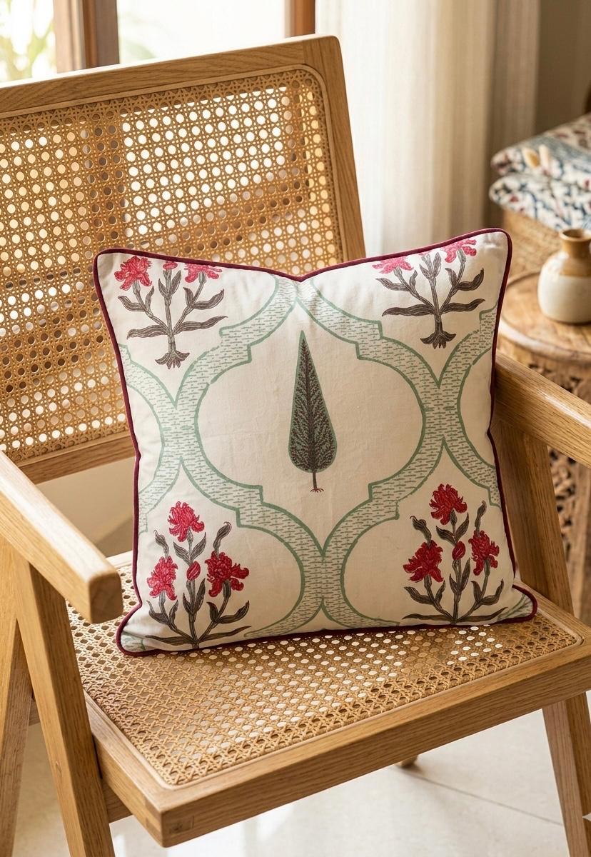 Pure cotton printed cushion covers - set of 5 (16x16 inches)