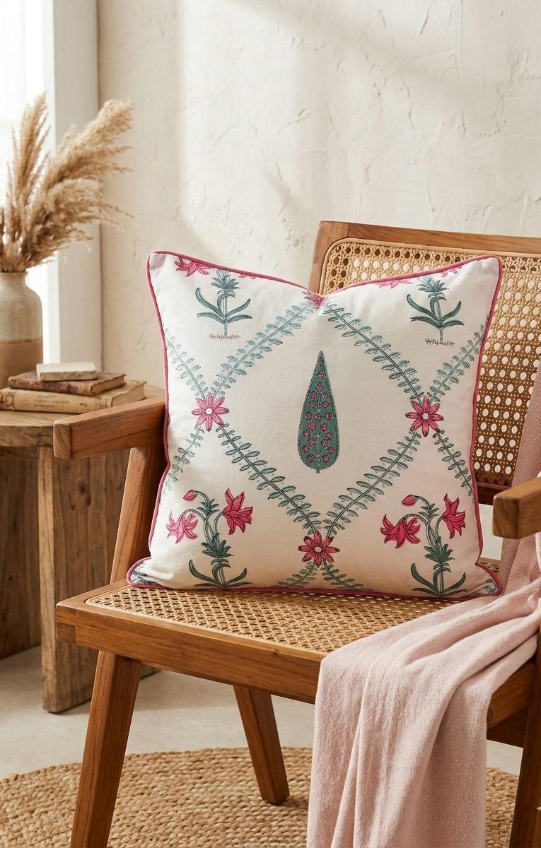 Pure cotton printed cushion covers - set of 5 (16x16 inches)