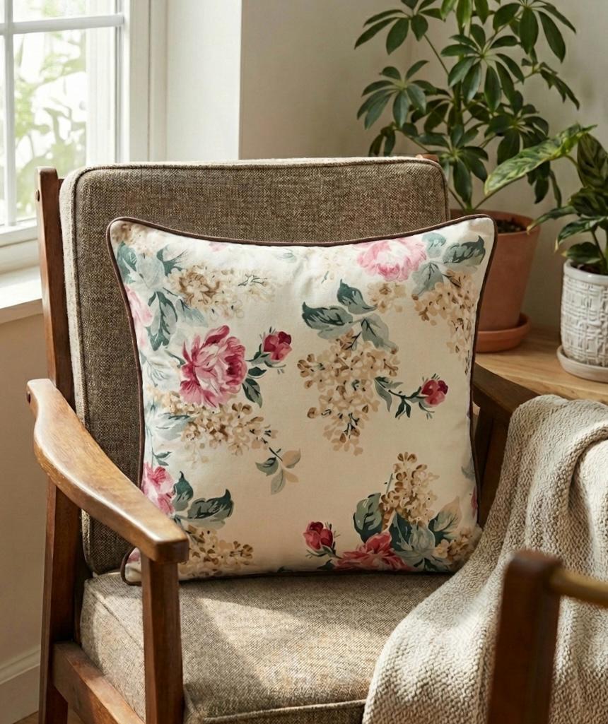 Pure cotton printed cushion covers - set of 5 (16x16 inches)