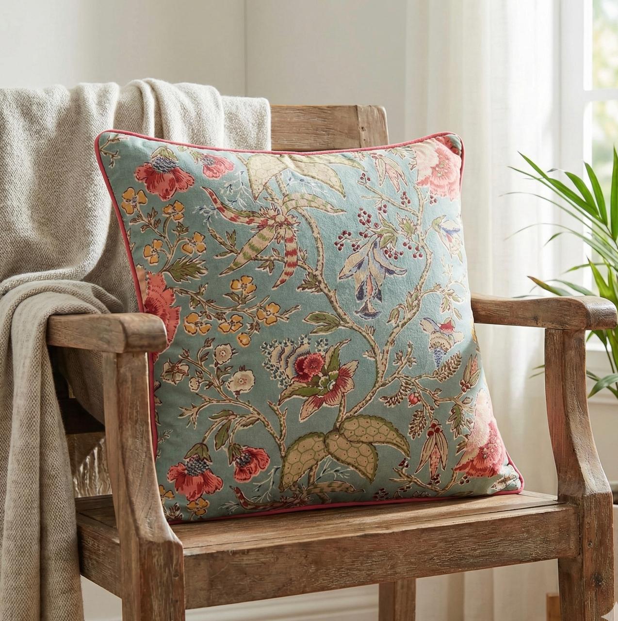 Pure cotton printed cushion covers - set of 5 (16x16 inches)