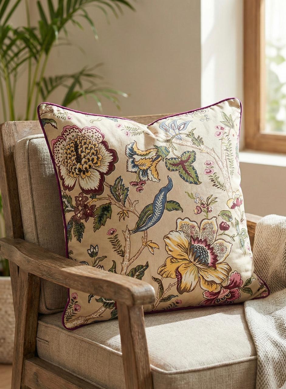 Pure cotton printed cushion covers - set of 5 (16x16 inches)