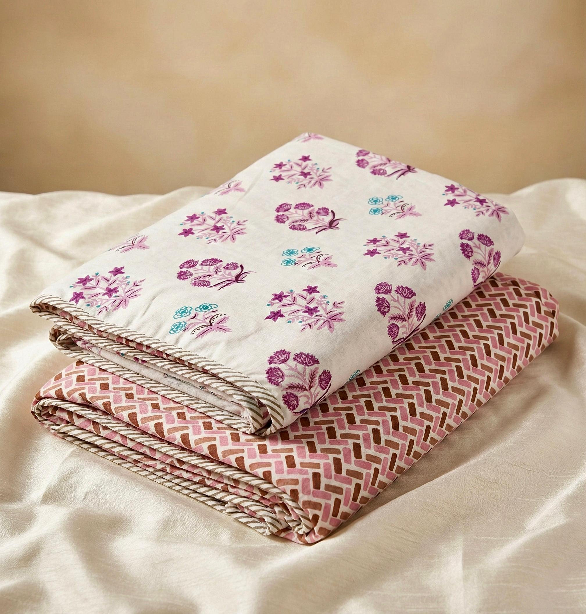 Pure cotton single dohars - 60x90 inches (set of 2)