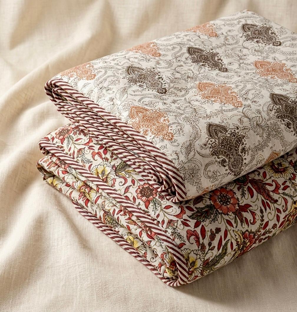 Pure cotton single dohars - 60x90 inches (set of 2)