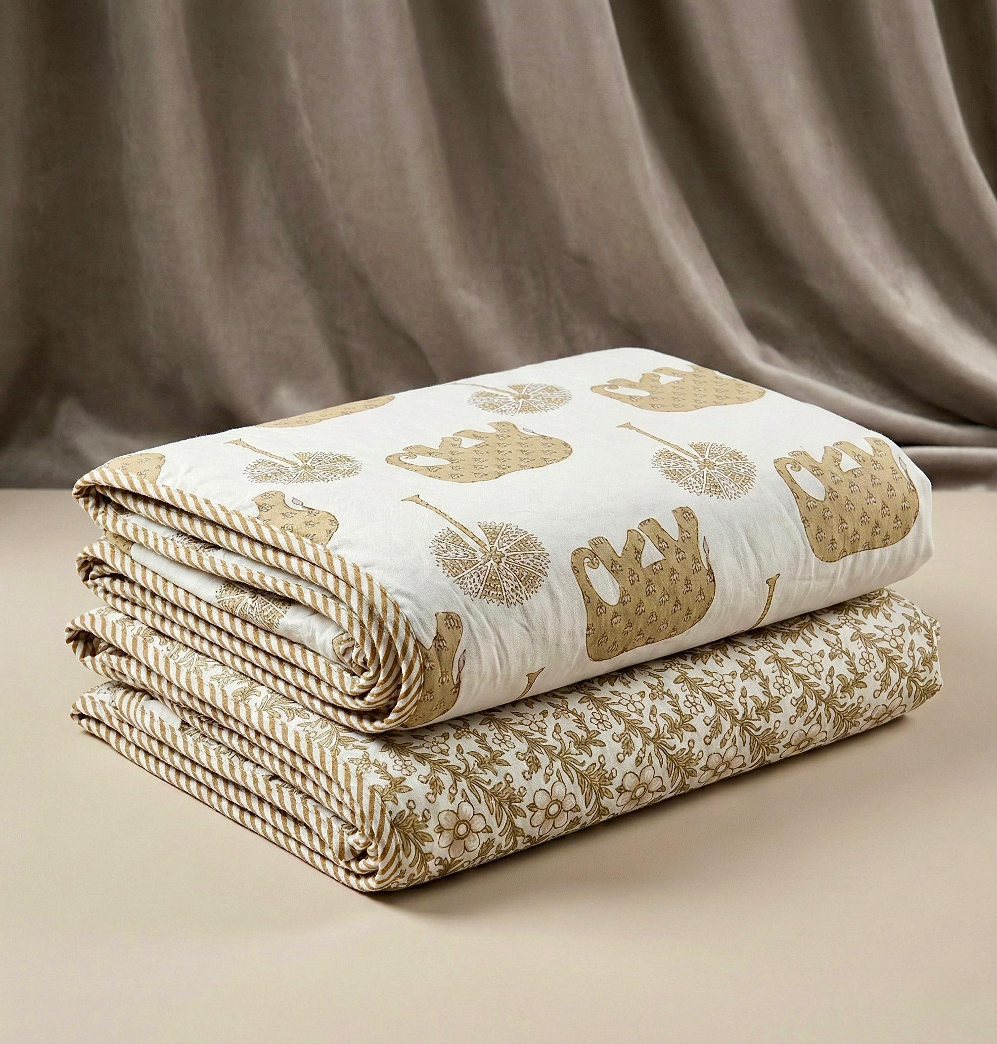 Pure cotton single dohars - 60x90 inches (set of 2)