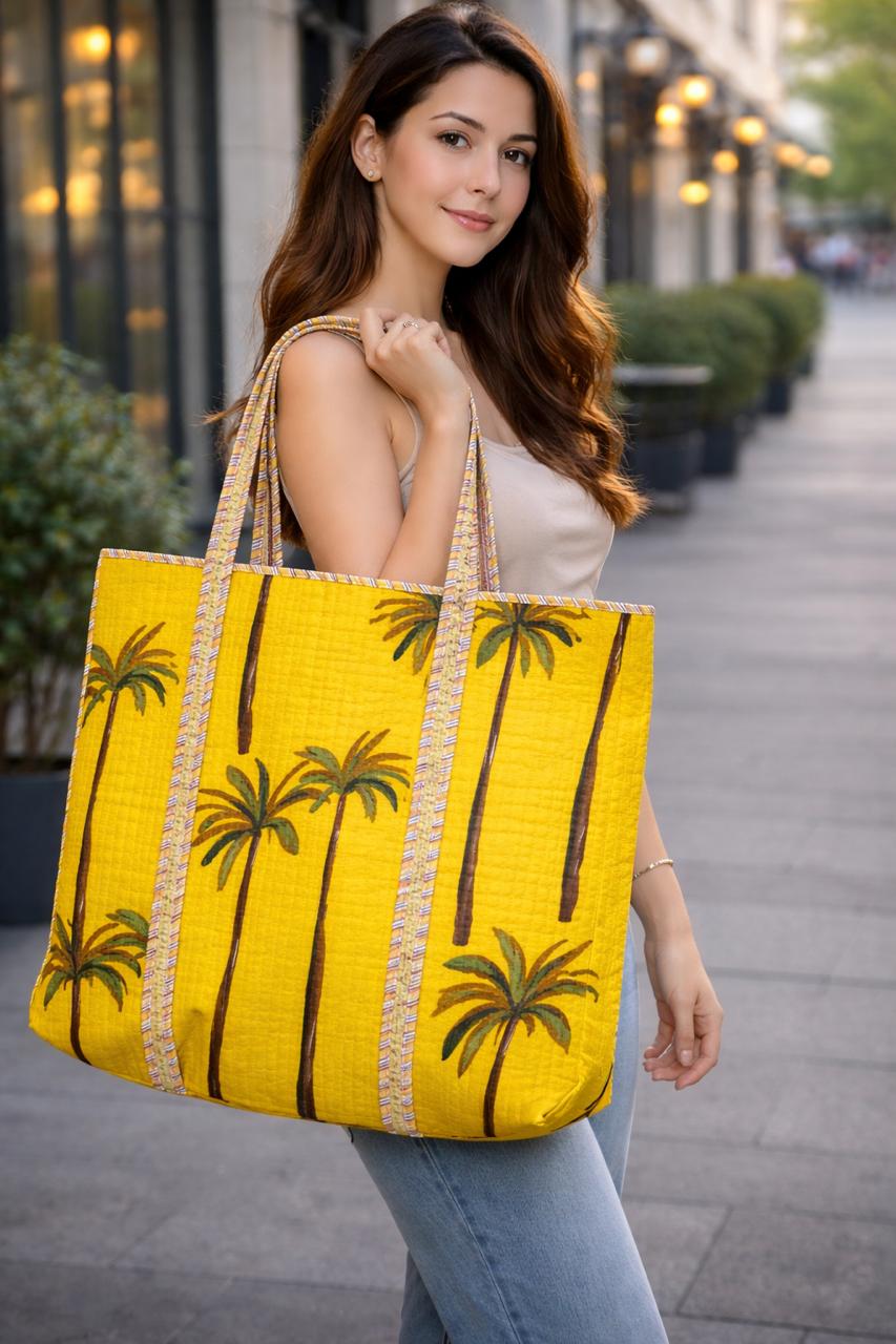 Pure cotton quilted tote bags (18x18 inches)