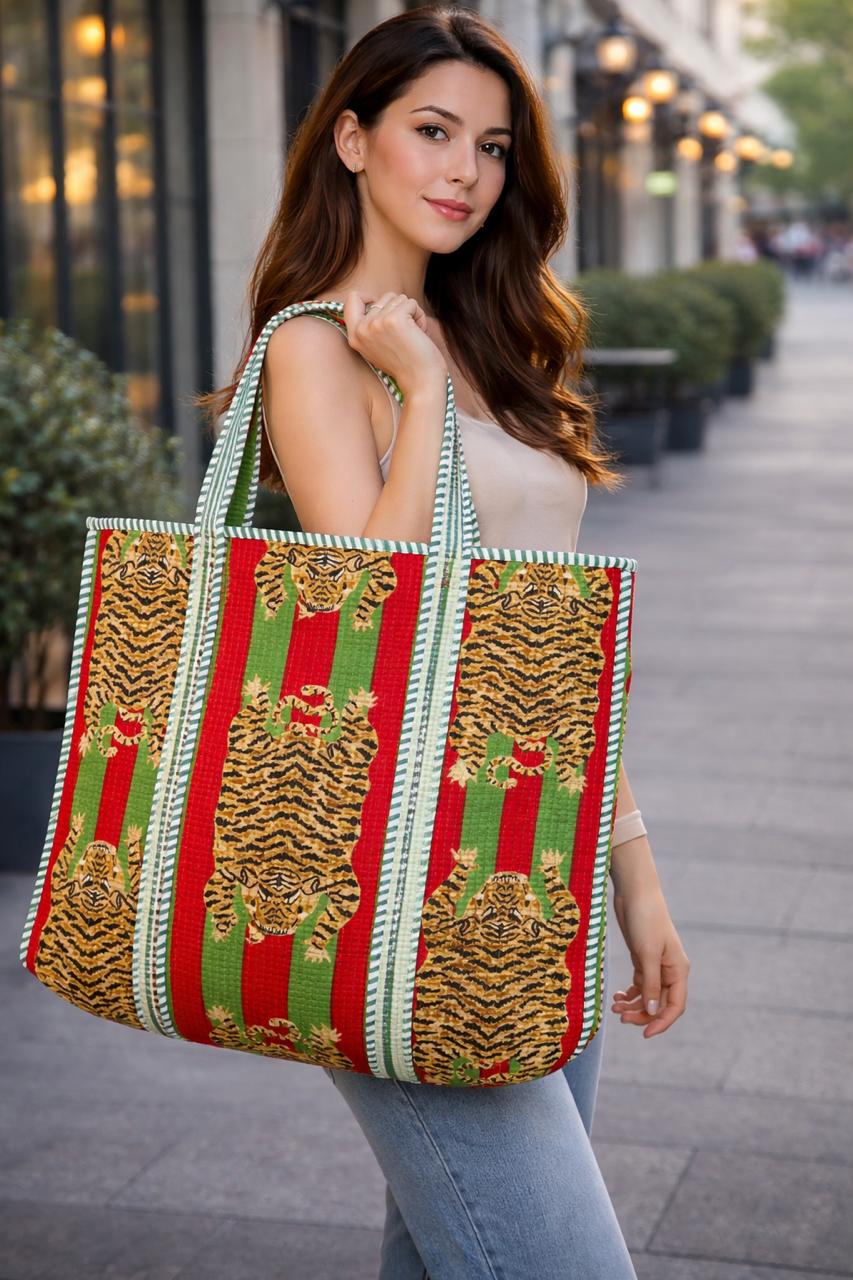 Pure cotton quilted tote bags (18x18 inches)