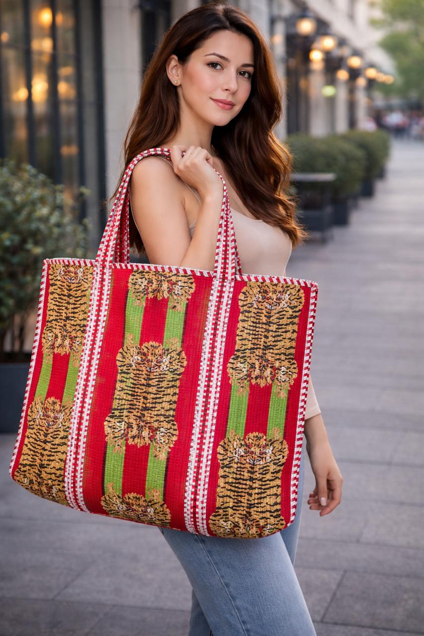Pure cotton quilted tote bags (18x18 inches)