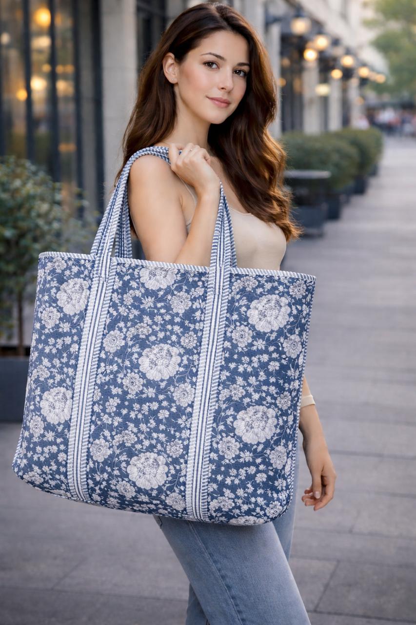 Pure cotton quilted tote bags (18x18 inches)