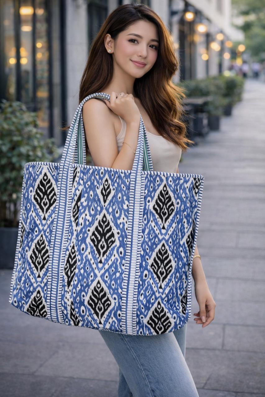 Pure cotton quilted tote bags (18x18 inches)