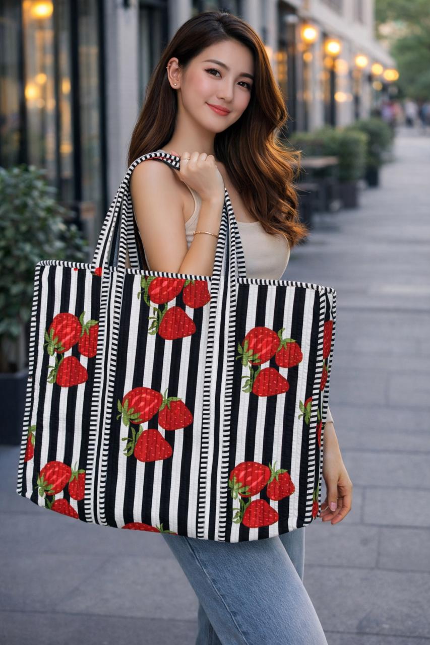 Pure cotton quilted tote bags (18x18 inches)