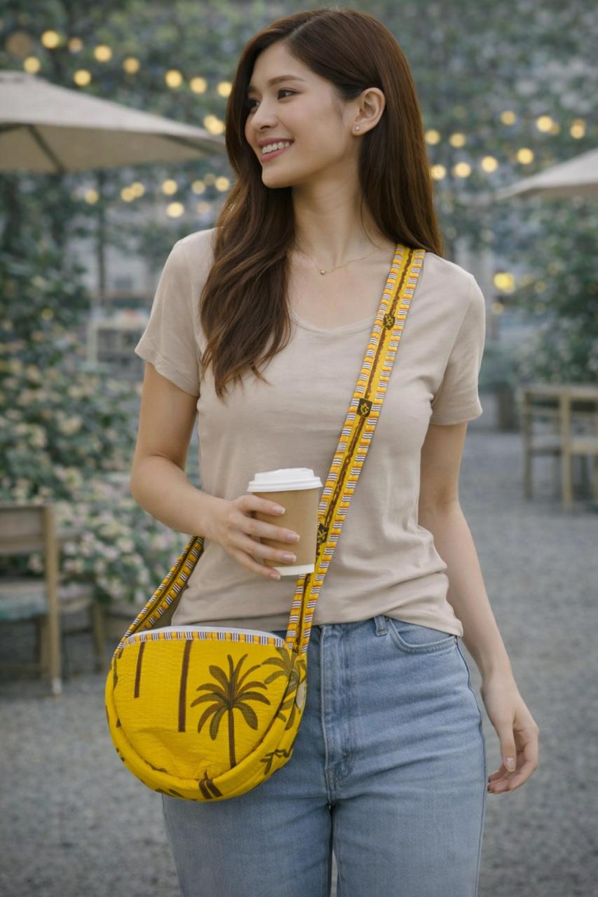 Pure cotton small side sling bag (10 x 6 inches)