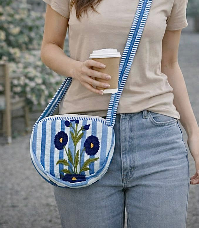 Pure cotton quilted sling bags