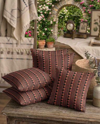 Pure cotton printed cushion covers - set of 5 (16x16 inches)