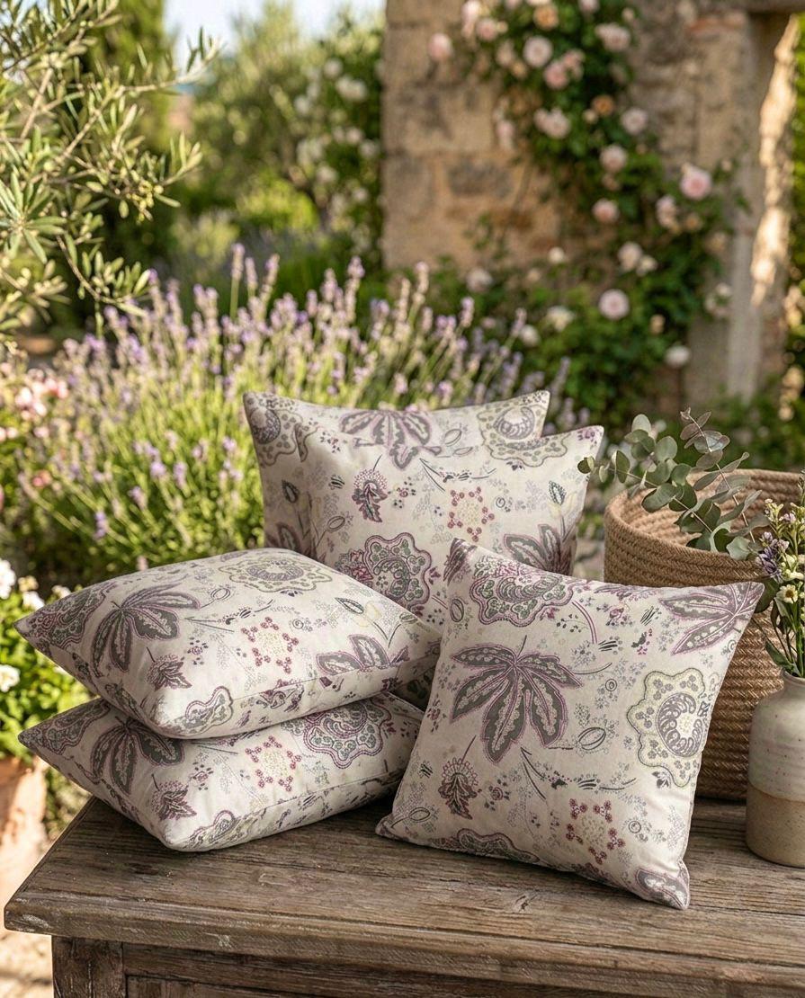 Pure cotton printed cushion covers - set of 5 (16x16 inches)