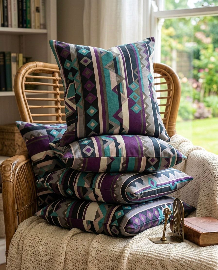 Pure cotton printed cushion covers - set of 5 (16x16 inches)