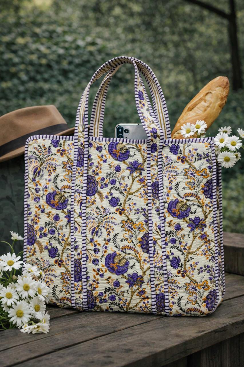 Pure cotton quilted bags (16x17 inches)