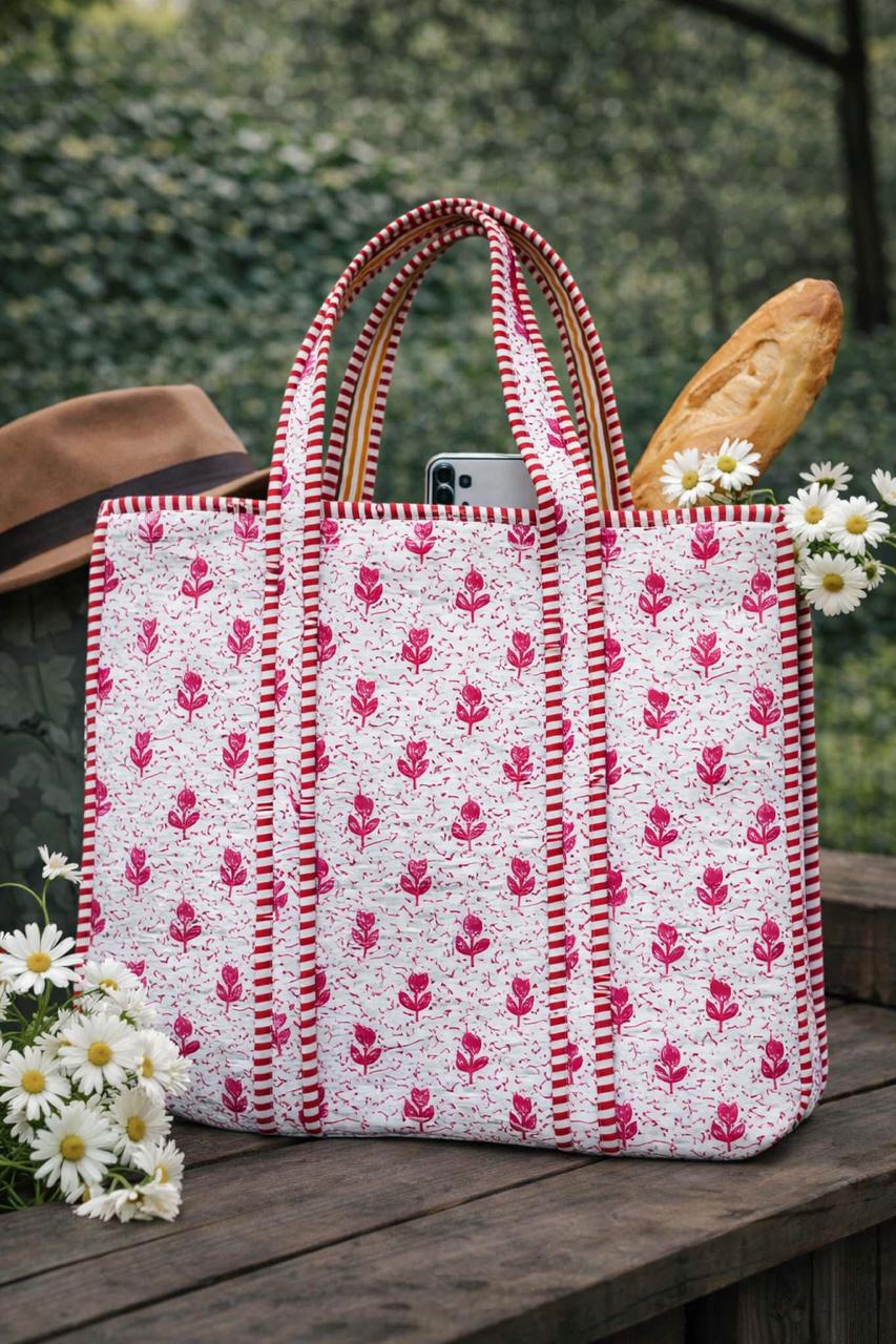 Pure cotton quilted bags (16x17 inches)