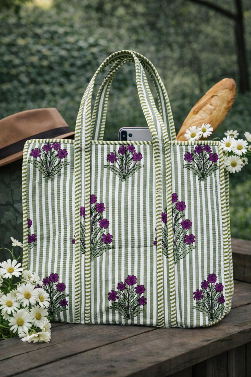 Pure cotton quilted bags (16x17 inches)