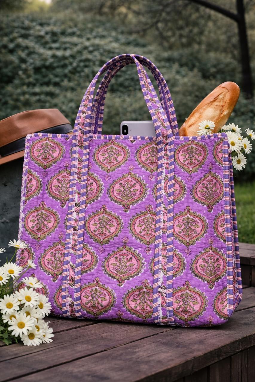 Pure cotton quilted bags (16x17 inches)