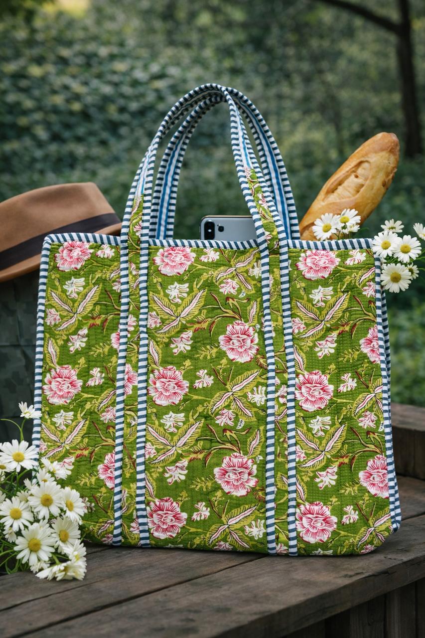 Pure cotton quilted bags (16x17 inches)