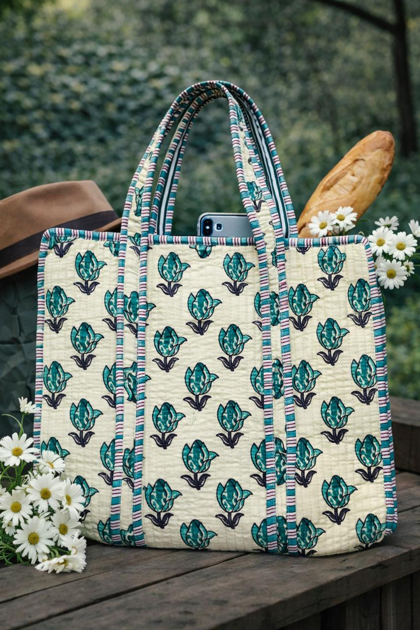 Pure cotton quilted bags (16x17 inches)