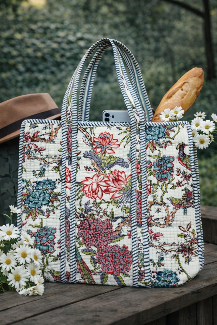 Pure cotton quilted bags (16x17 inches)