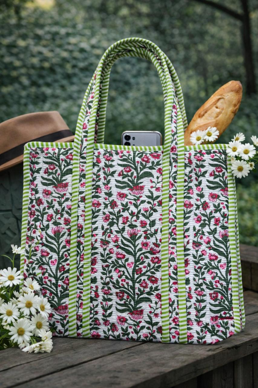 Pure cotton quilted bags (16x17 inches)