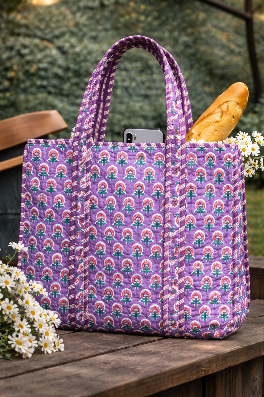 Pure cotton quilted bags (16x17 inches)