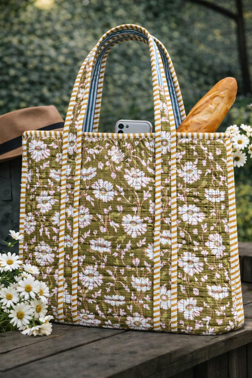 Pure cotton quilted bags (16x17 inches)