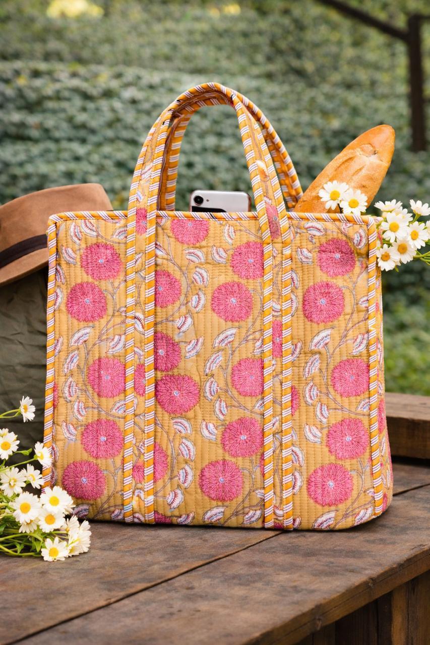 Pure cotton quilted bags (16x17 inches)