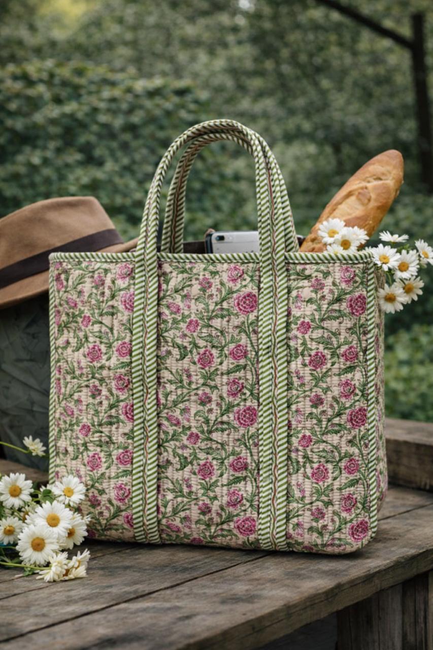 Pure cotton quilted bags (16x17 inches)
