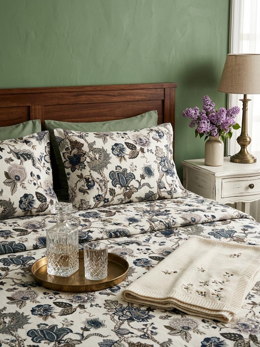 Pure cotton king size bedsheet with two pillow covers 100x108 inches