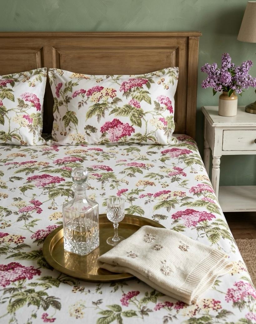 Pure cotton king size bedsheet with two pillow covers 100x108 inches