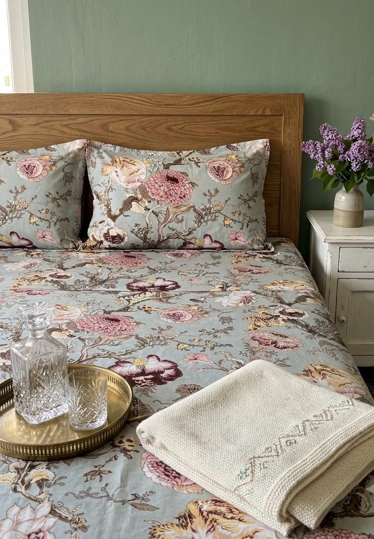 Pure cotton king size bedsheet with two pillow covers 100x108 inches