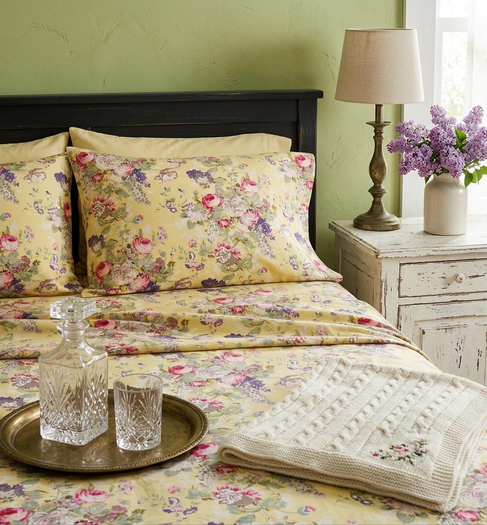 Pure cotton king size bedsheet with two pillow covers 100x108 inches