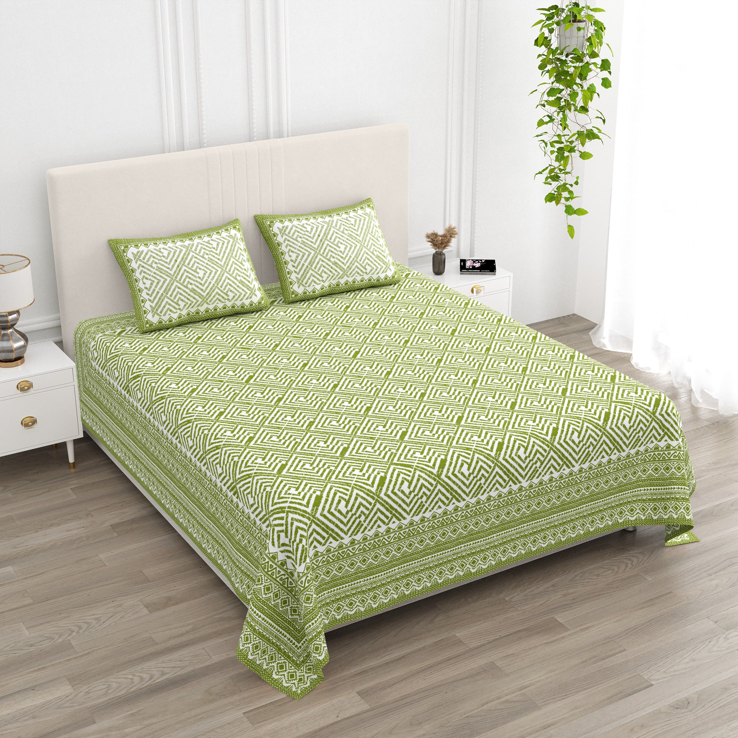 Pure cotton super king size bedsheet 108x108 inches/9x9 feet with 2 pillow covers