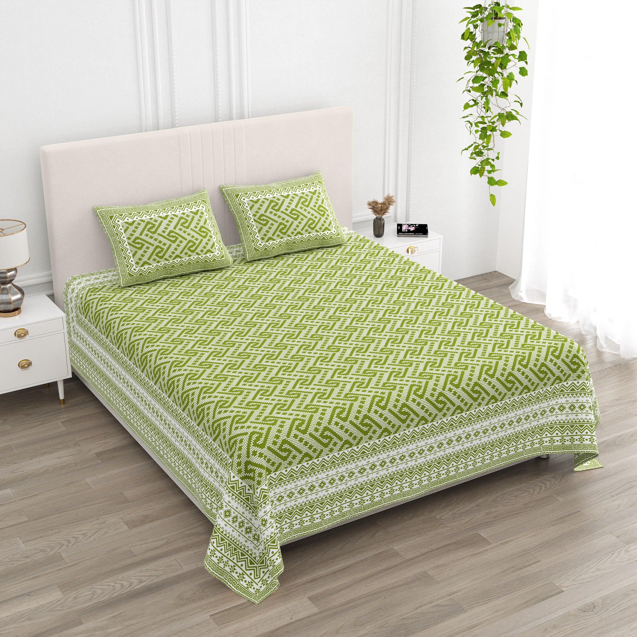 Pure cotton super king size bedsheet 108x108 inches/9x9 feet with 2 pillow covers