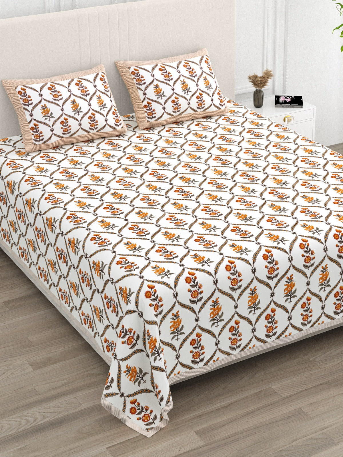 Pure cotton super king size bedsheet 108x108 inches/9x9 feet with 2 pillow covers